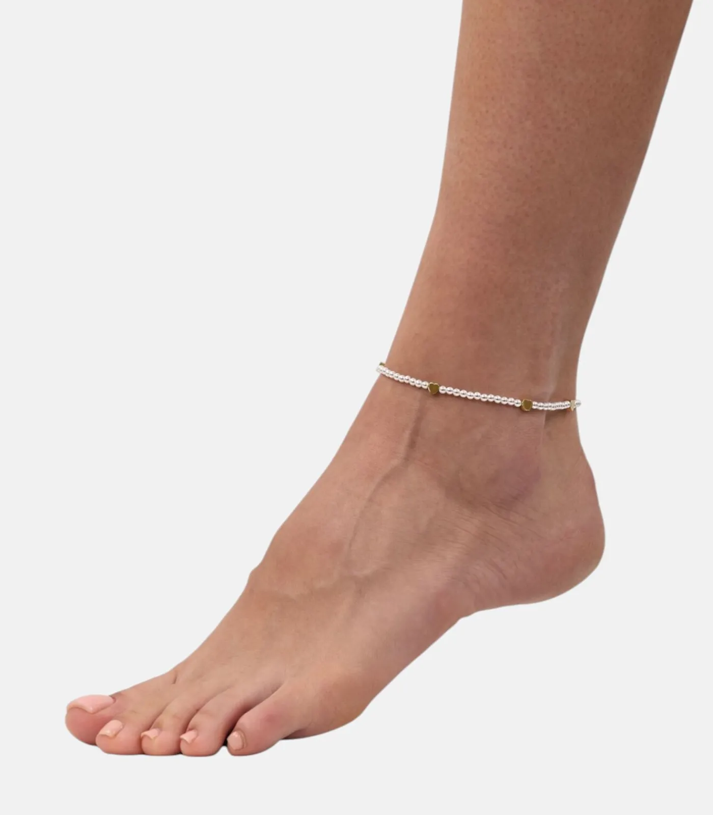 Amor Enkelband voor dames, roestvrij staal, glaskraal | hartje gold New