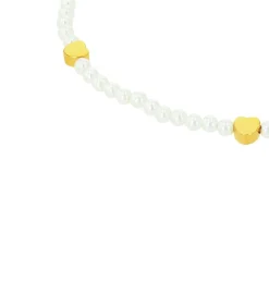 Amor Enkelband voor dames, roestvrij staal, glaskraal | hartje gold New