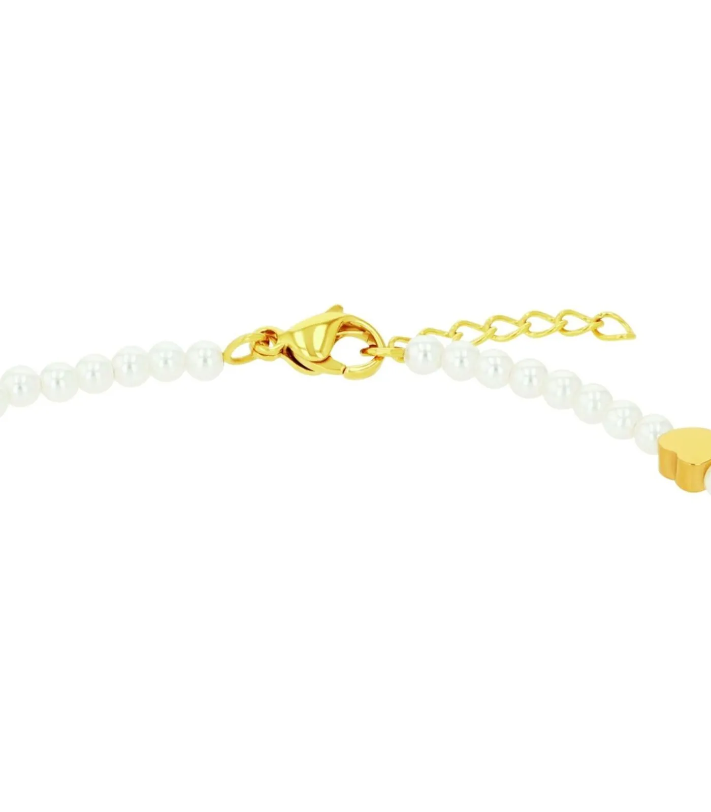 Amor Enkelband voor dames, roestvrij staal, glaskraal | hartje gold New
