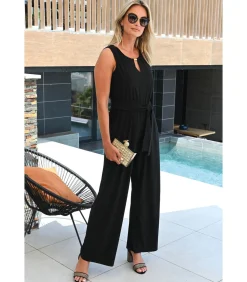 BLEU D'AZUR ERIKA - CHIQUE ZWARTE SOEPELE JUMPSUIT black Online