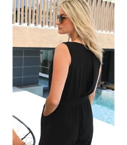 BLEU D'AZUR ERIKA - CHIQUE ZWARTE SOEPELE JUMPSUIT black Online