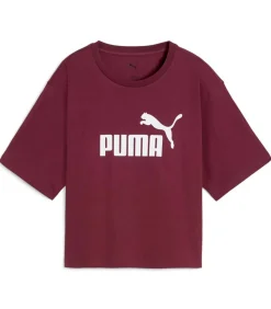 PUMA Ess Cropped No. 1 Logo Relaxed Tee red Best