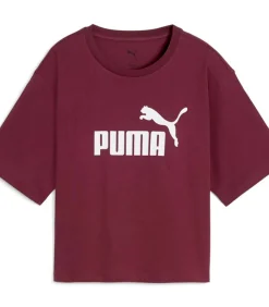 PUMA Ess Cropped No. 1 Logo Relaxed Tee red Best