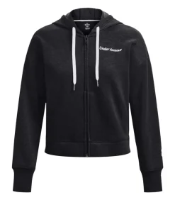 Under Armour ESSENTIAL - Trui met kap Met Volledige Ritssluiting - Zwart black Sale