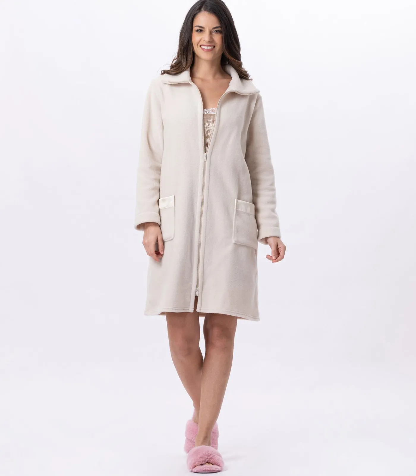 LE CHAT ESSENTIEL H54A fleece kamerjas met ritssluiting pink Discount