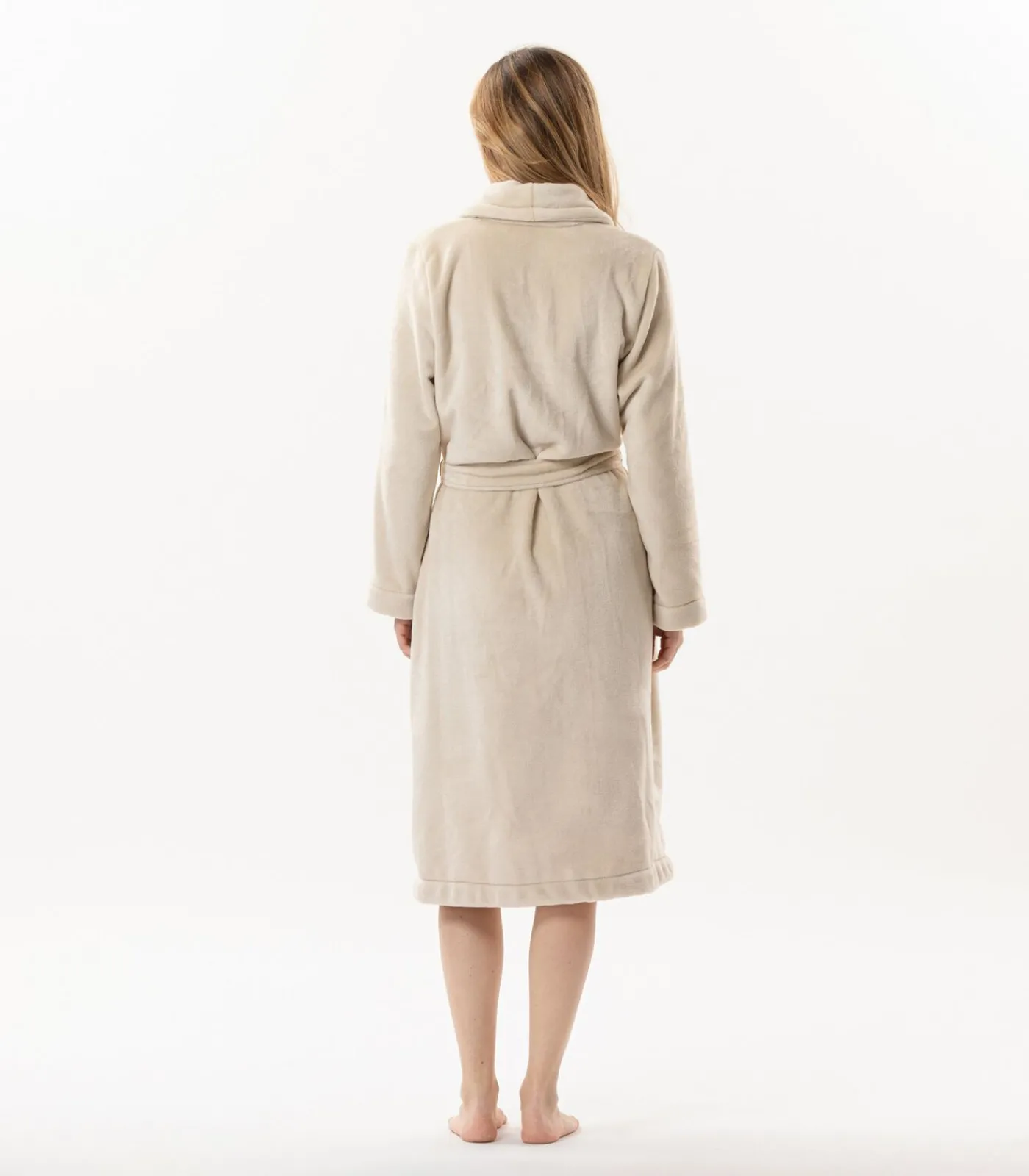 LE CHAT ESSENTIEL H61B pluche flanellen badjas beige Clearance