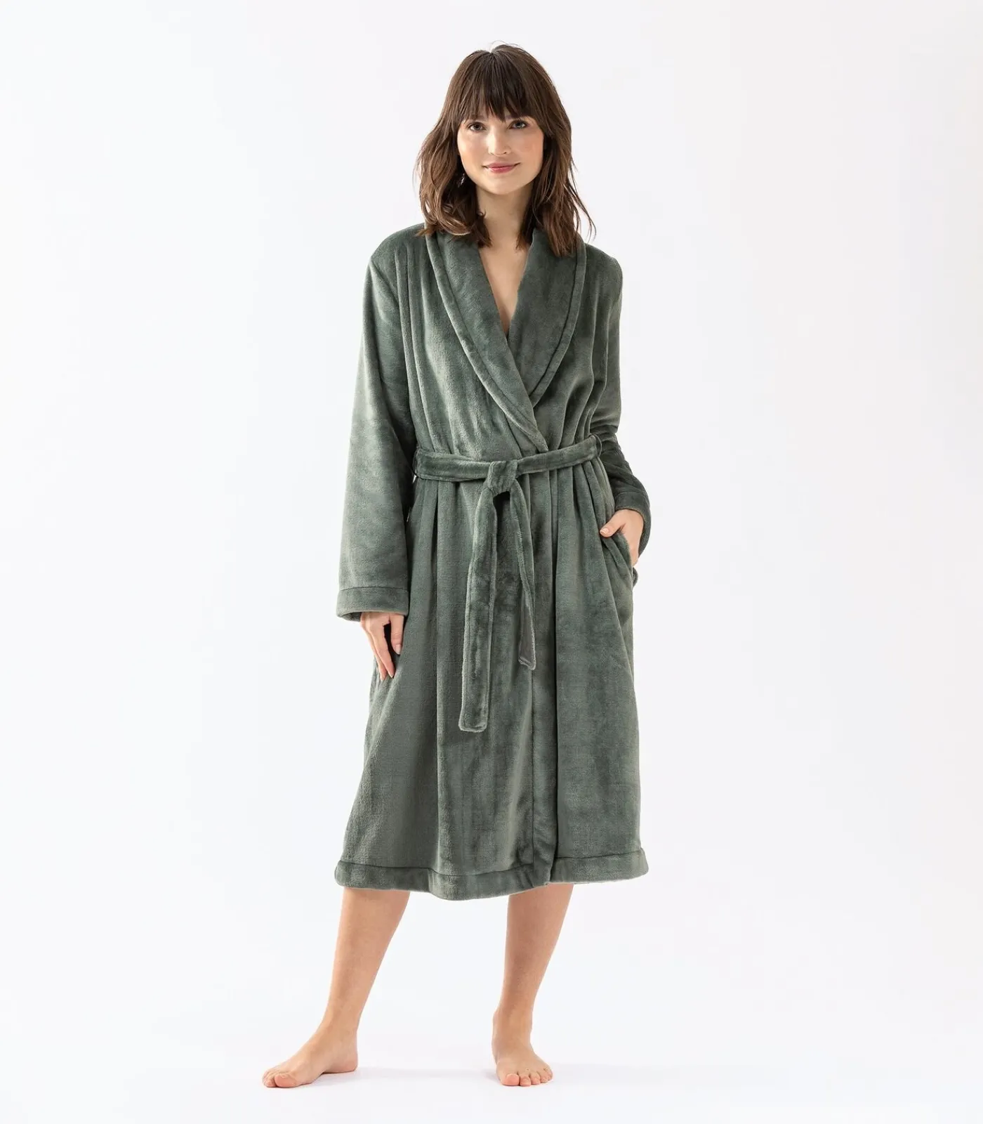 LE CHAT ESSENTIEL H61B pluche flanellen badjas green Online