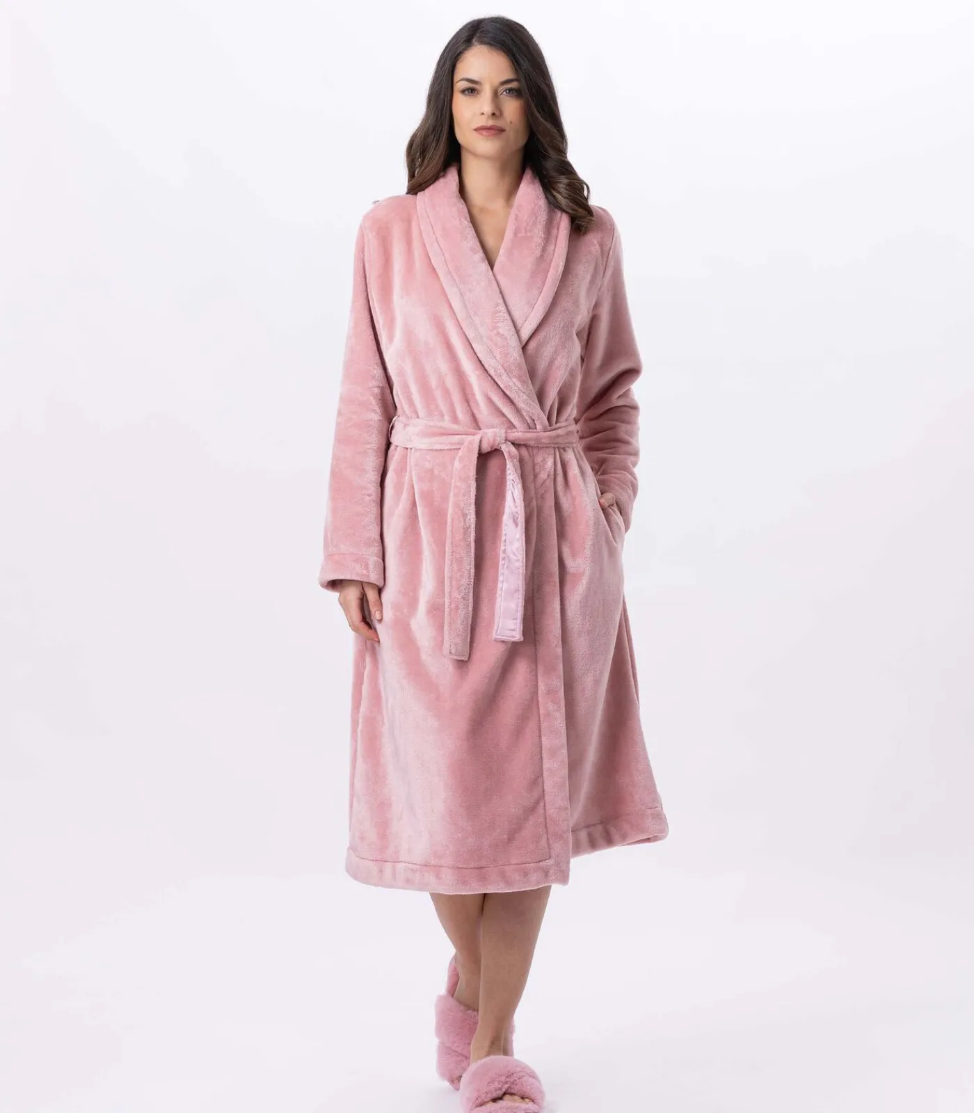 LE CHAT ESSENTIEL H61B pluche flanellen badjas pink Outlet