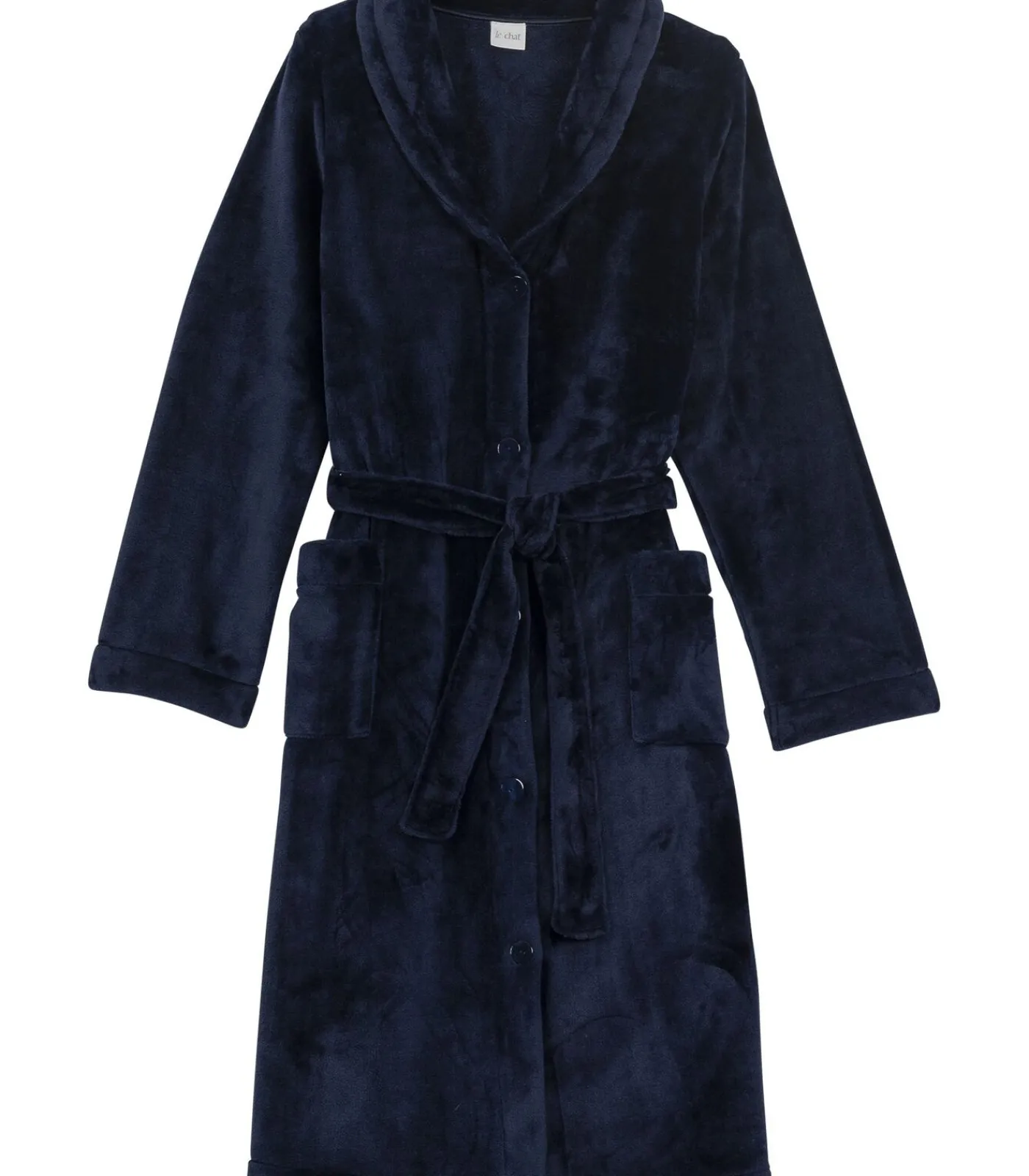 LE CHAT ESSENTIEL H51B pluche flanellen kamerjas navyBlue