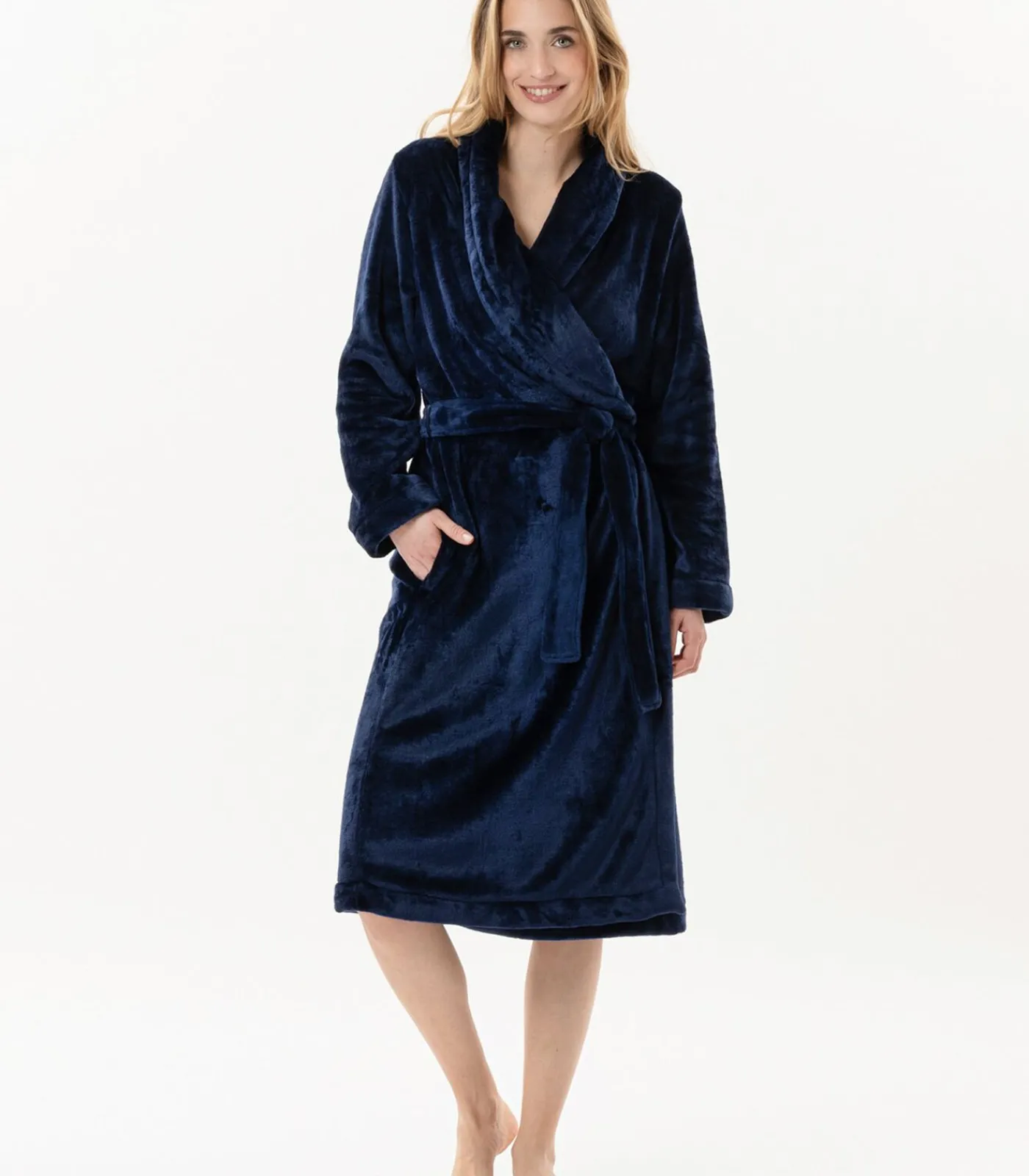 LE CHAT ESSENTIEL H61B pluche flanellen badjas blue Sale