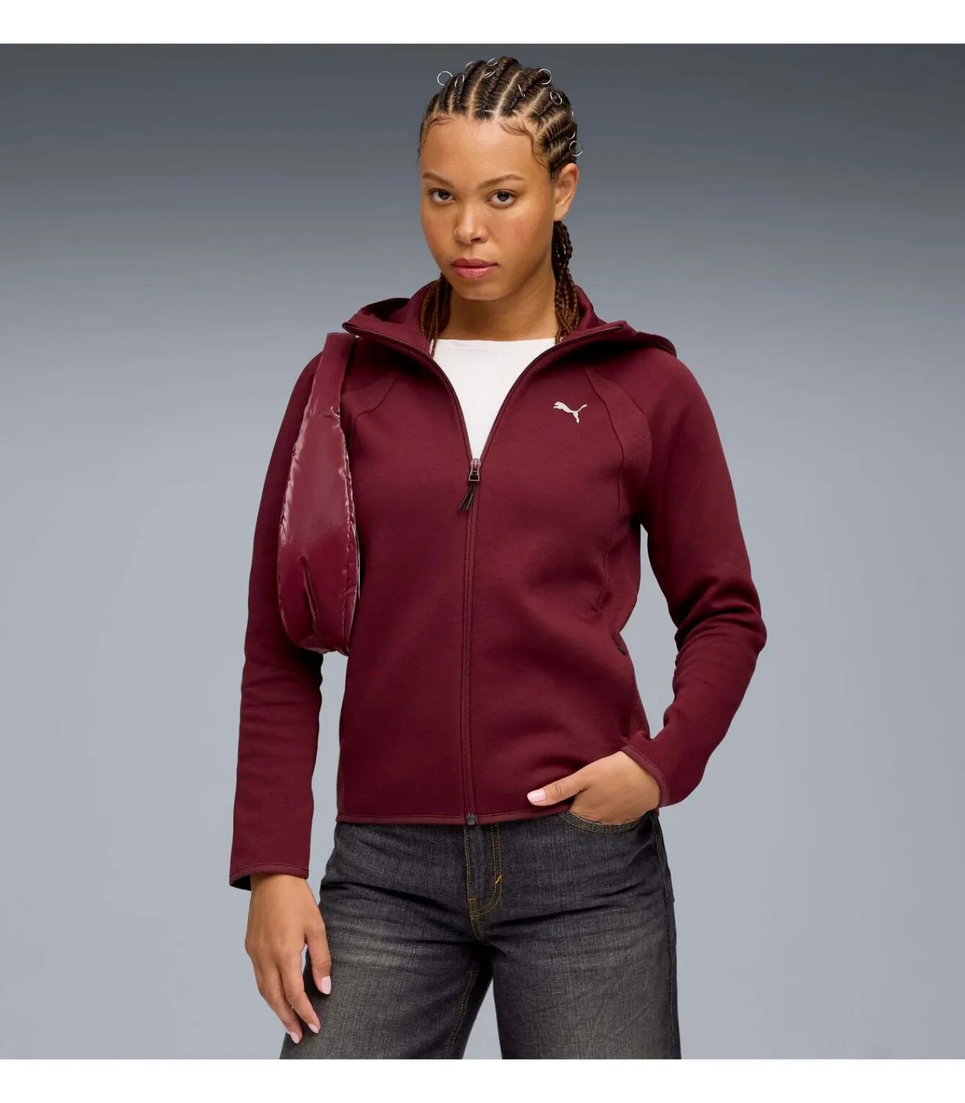 PUMA Evostripe Full-Zip Hoodie Dk red Best