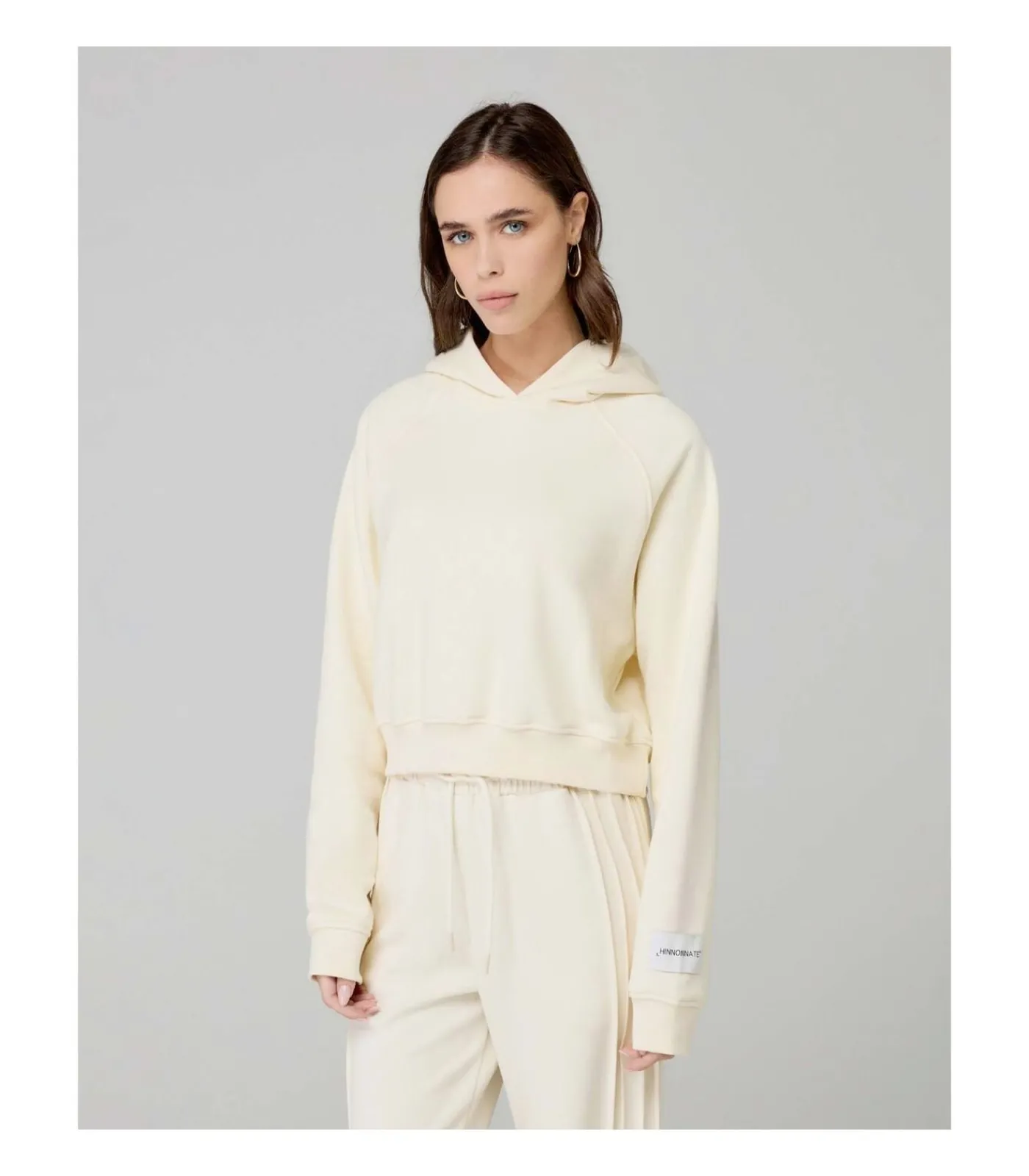 HINNOMINATE Felpa Cappuccio A Scatoletta Con Manica Raglan white Best