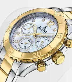 FESTINA dames nacre staal horloge armband Pearl Outlet