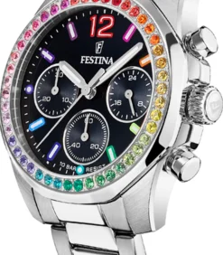 FESTINA rainbow dames zwart staal horloge armband black Discount