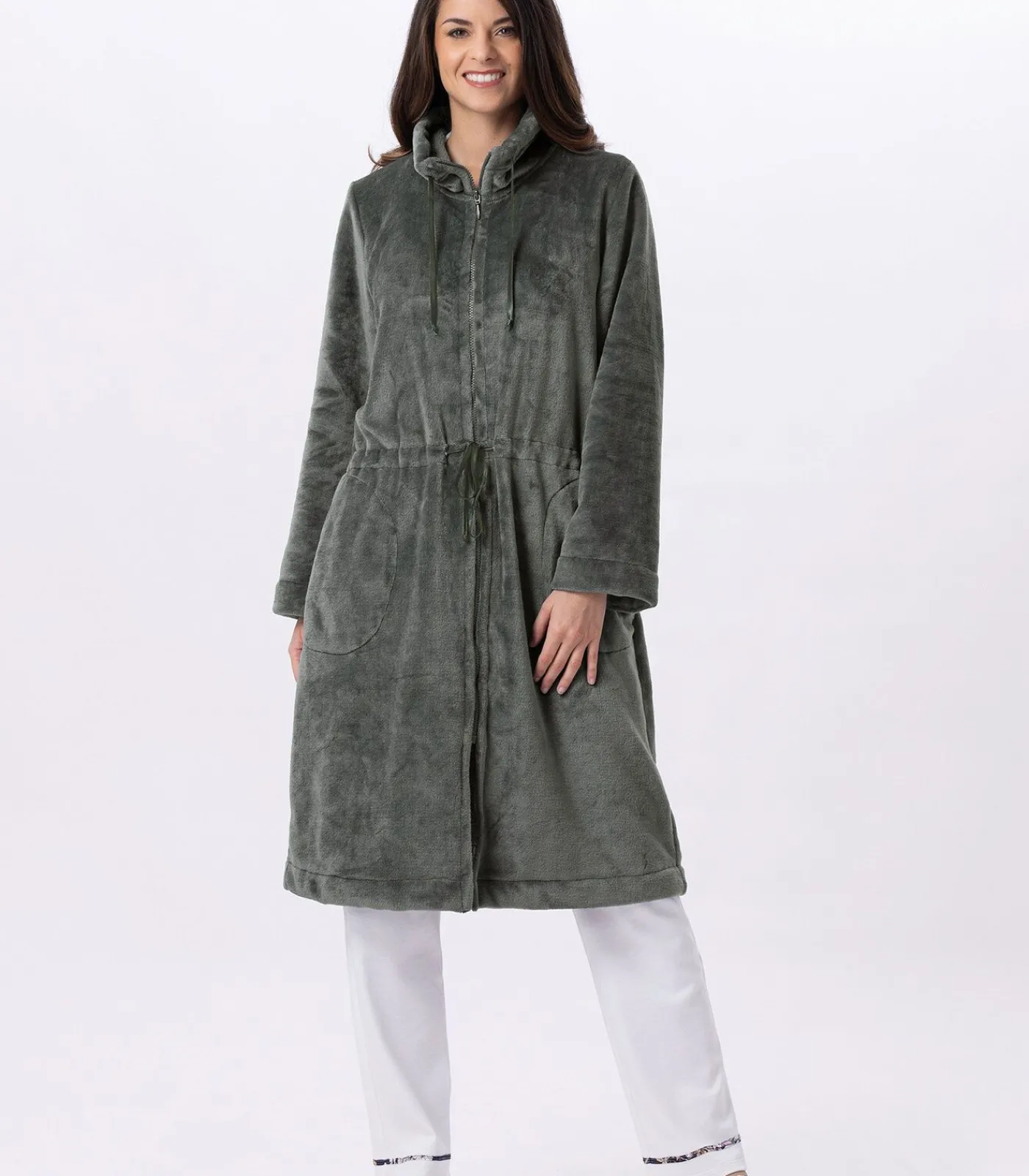 LE CHAT Flanellen jas met ritssluiting ESSENTIEL H53B green Hot