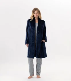LE CHAT Flanellen pluche jas ESSENTIEL H55B blue Sale