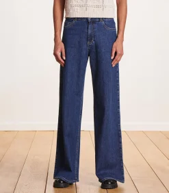La Fée Maraboutée Flare jeans met hoge taille van biologisch katoen blue Hot