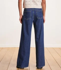 La Fée Maraboutée Flare jeans met hoge taille van biologisch katoen blue Hot