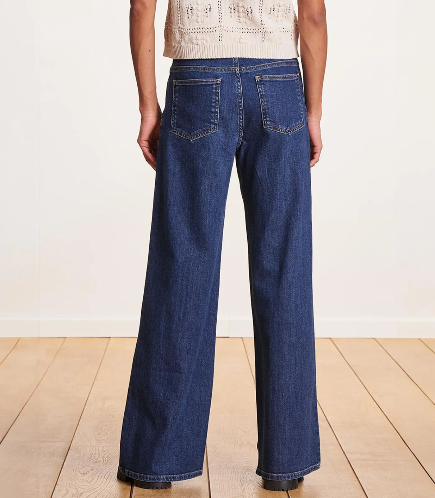 La Fée Maraboutée Flare jeans met hoge taille van biologisch katoen blue Hot