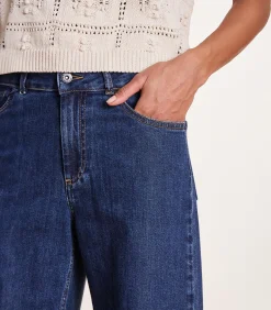 La Fée Maraboutée Flare jeans met hoge taille van biologisch katoen blue Hot
