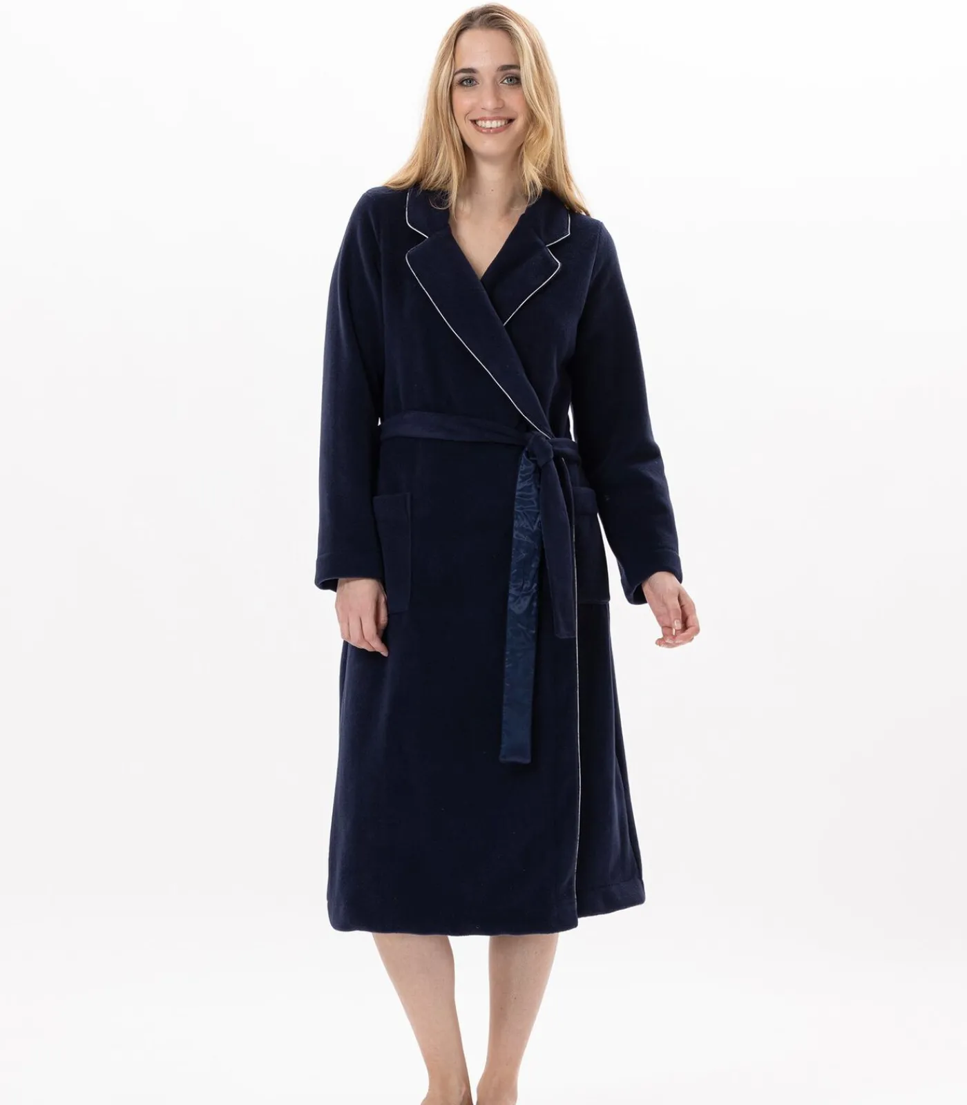 LE CHAT Fleece badjas met overslag ESSENTIEL H65A blue Online