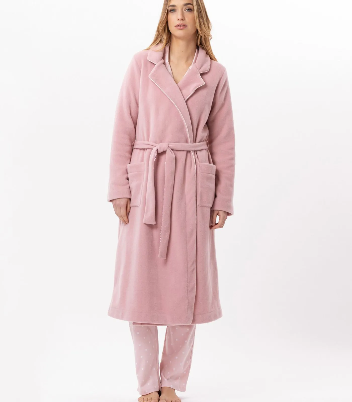 LE CHAT Fleece badjas met overslag ESSENTIEL H65A pink Outlet