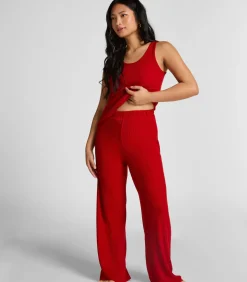 Hunkemöller Fleece joggingbroek met kabelontwerp white New