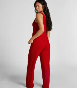Hunkemöller Fleece joggingbroek met kabelontwerp white New