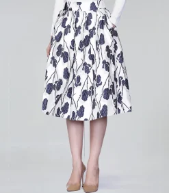 Smart & Joy Flower Jacquard rok navyBlue Best