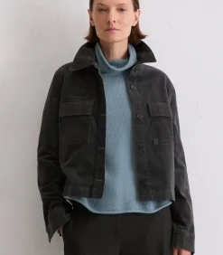 Marc O'Polo Fluwelen jas regular darkGrey Clearance