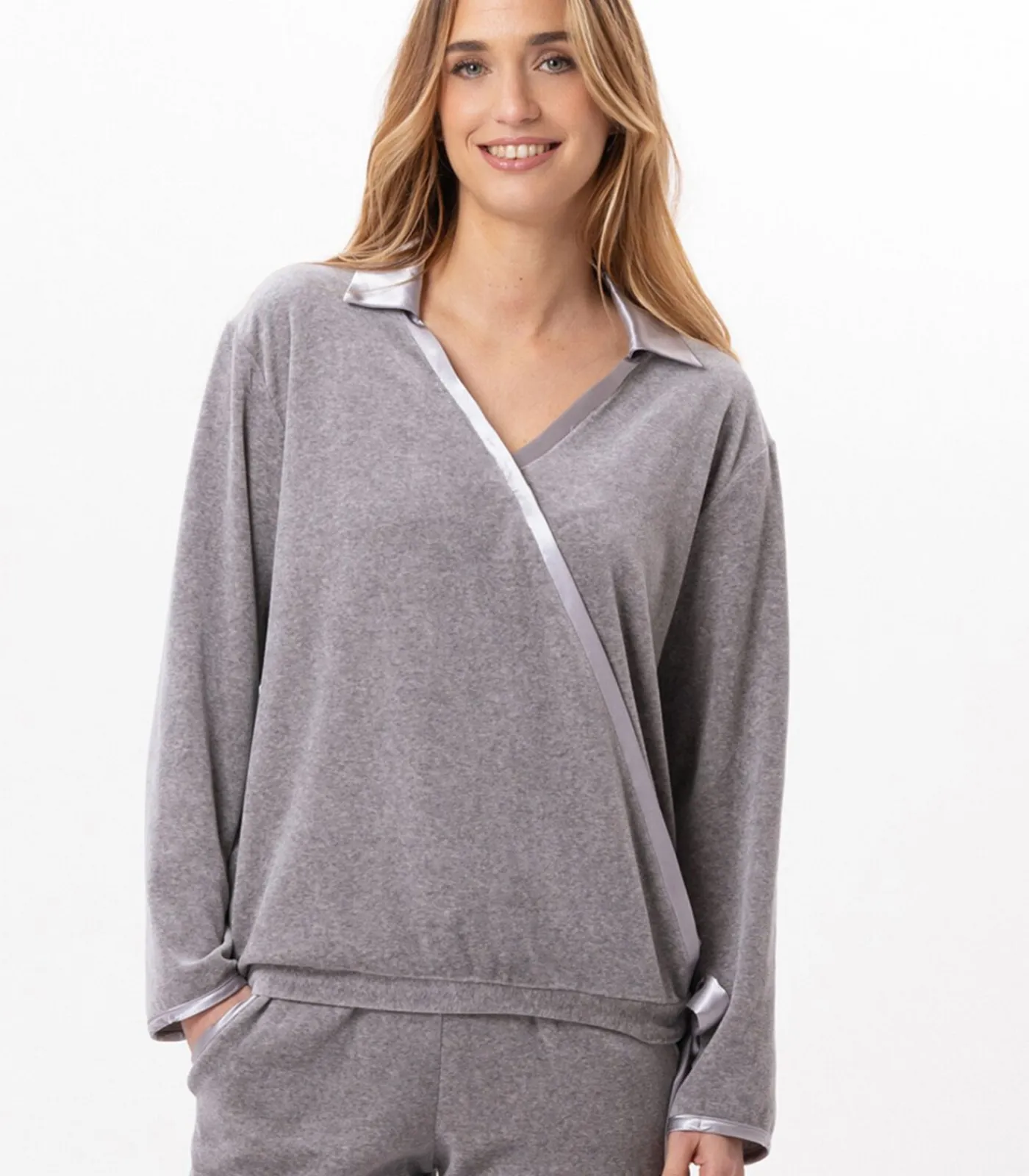 LE CHAT Fluwelen trui VELVET 830 gray Sale