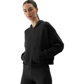 4F WSS24TSWSF1002 - Trui met kap Met Volledige Ritssluiting - Zwart black Online