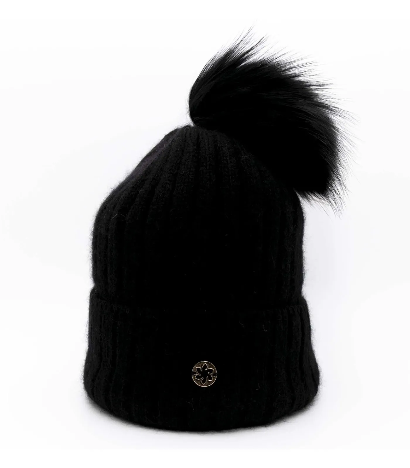JAIL JAM Galanter Fur Cuffia A Coste Con Risvolto E Pompon black Outlet