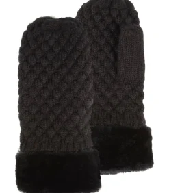 ISOTONER Gebreide dameswanten Zwarte bontrand black Online