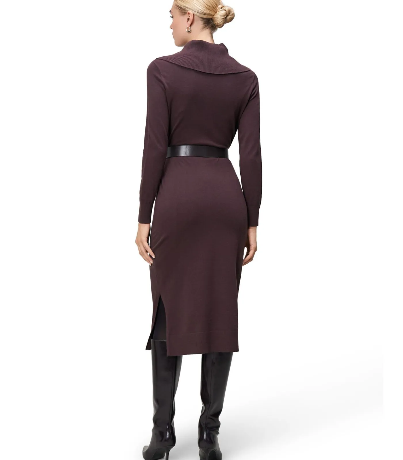 Zero Gebreide jurk darkPurple/brown