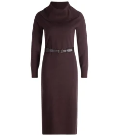 Zero Gebreide jurk darkPurple/brown