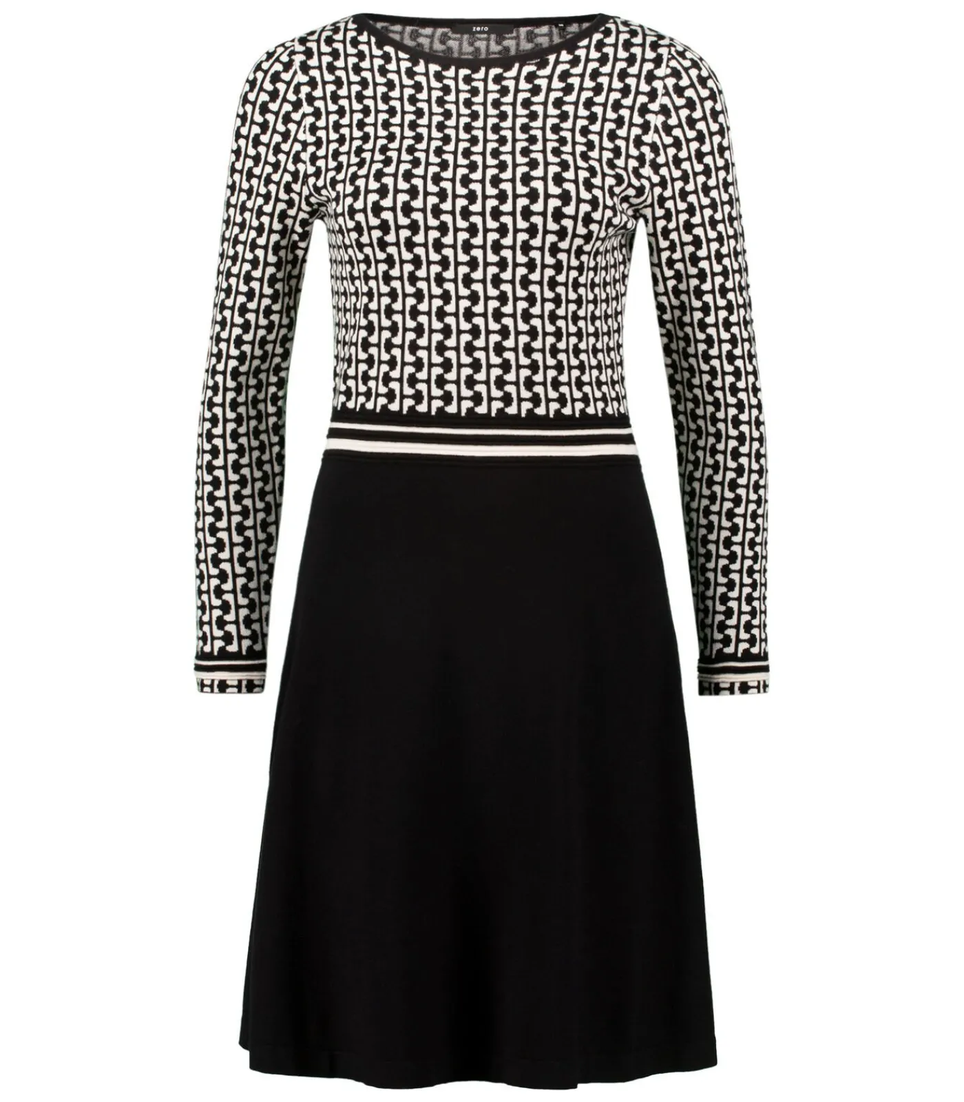 Zero Gebreide jurk black/creme Online