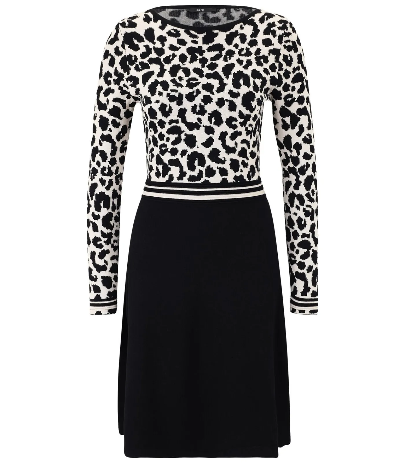 Zero Gebreide jurk black/creme Outlet