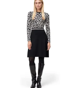 Zero Gebreide jurk black/creme Outlet