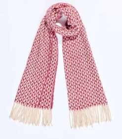 La Fiancée Gebreide rechthoekige sjaal GEO red Hot