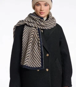 Rino&Pelle Gebreide sjaal Oat zwart OS lightBrown Sale