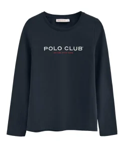 Polo Club Gebroken wit T-shirt met lange mouwen en geborduurd -logo Established 2012 navyBlue