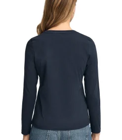 Polo Club Gebroken wit T-shirt met lange mouwen en geborduurd -logo Established 2012 navyBlue