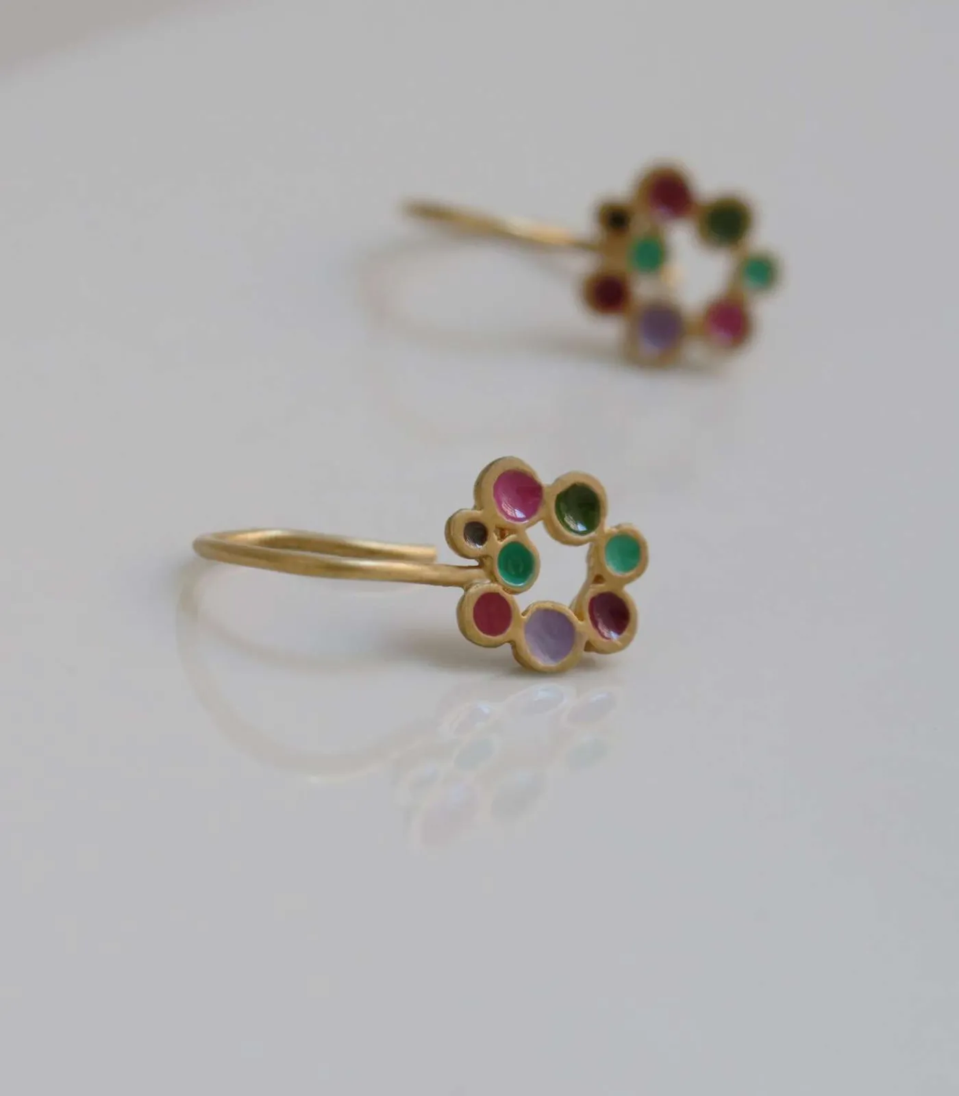 Joidart Gehaakte gouden oorbellen Candy Colours gold Online