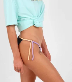 Oxbow Geknoopt effen bedrukt bikinibroekje MINO black Hot