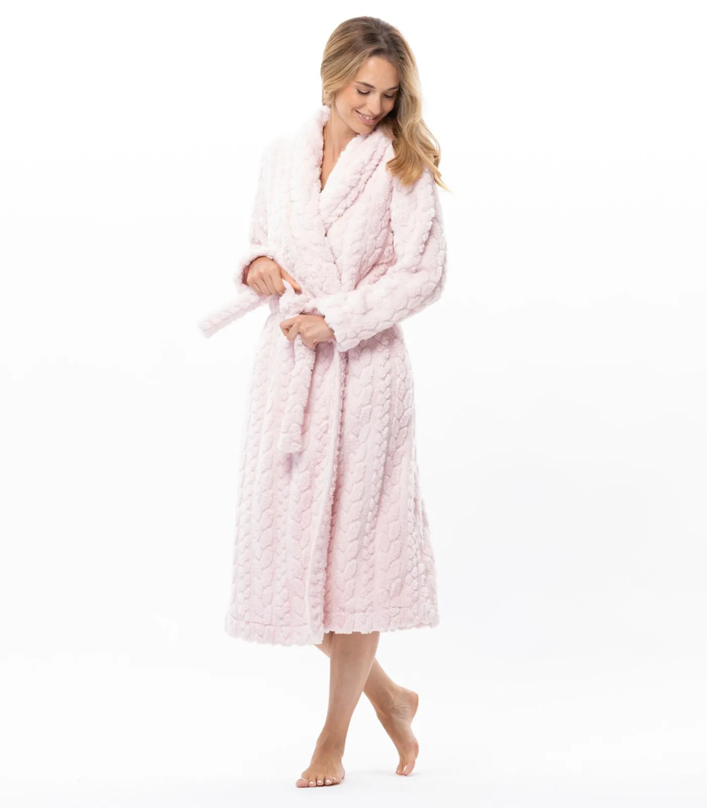 LE CHAT Gekruiste badjas met gevlochten effect ESSENTIEL 160 pink Best