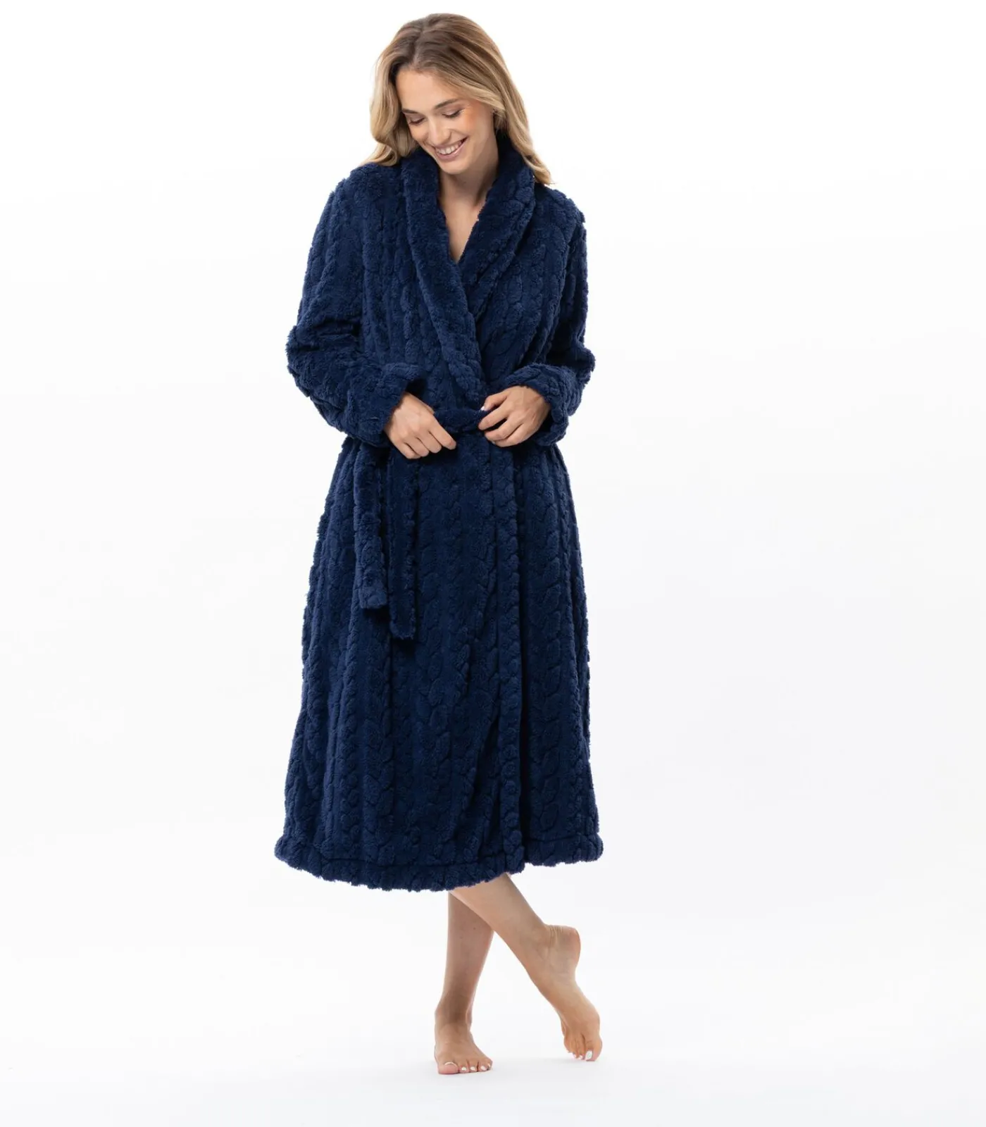 LE CHAT Gekruiste badjas met gevlochten effect ESSENTIEL 160 blue Discount