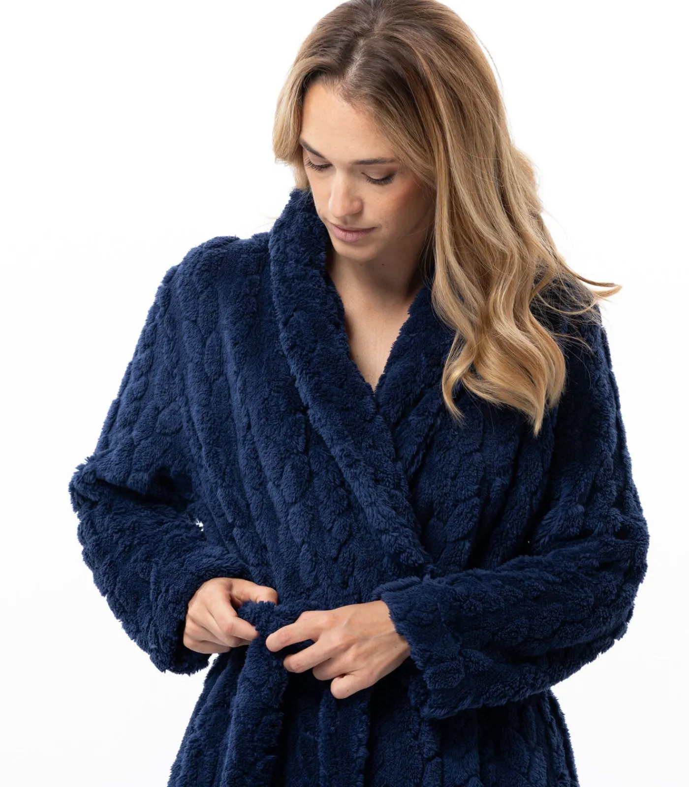 LE CHAT Gekruiste badjas met gevlochten effect ESSENTIEL 160 blue Discount