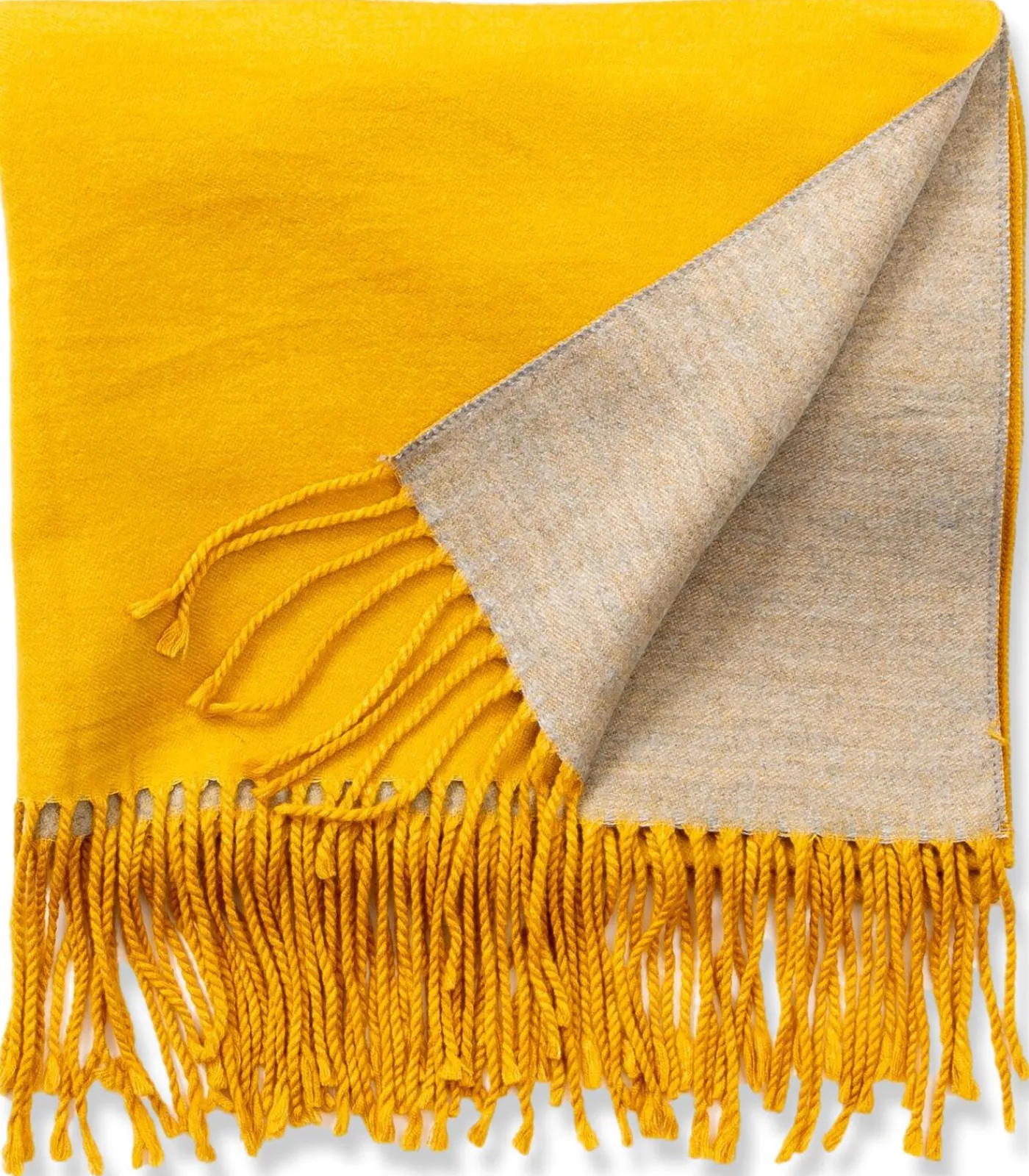 Alberto Cabale Gele kasjmier sjaal Recto-Verso yellow Clearance
