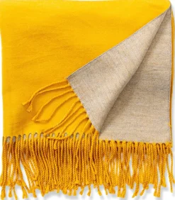 Alberto Cabale Gele kasjmier sjaal Recto-Verso yellow Clearance